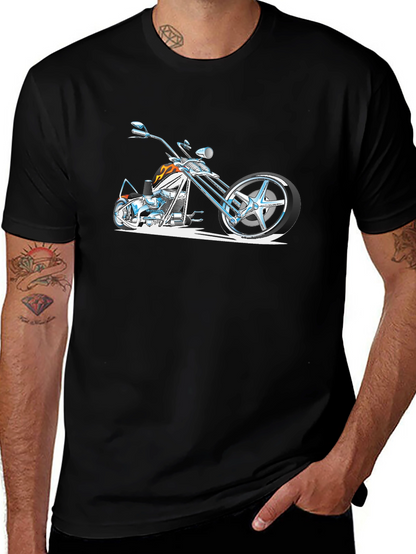 Cool Motorcycle Graphic T-Shirt - Black