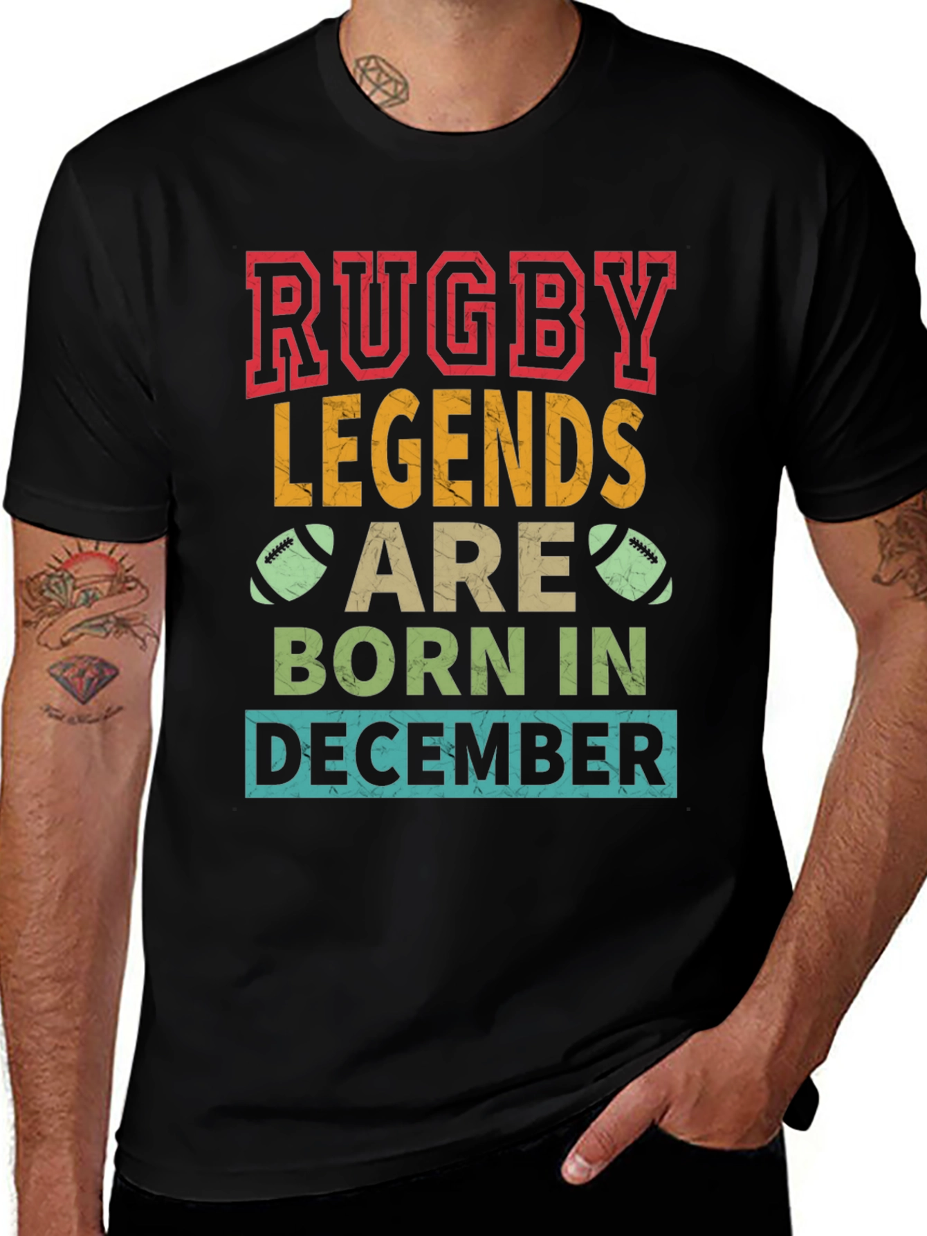 Rugby Legends Born in December T-Shirt