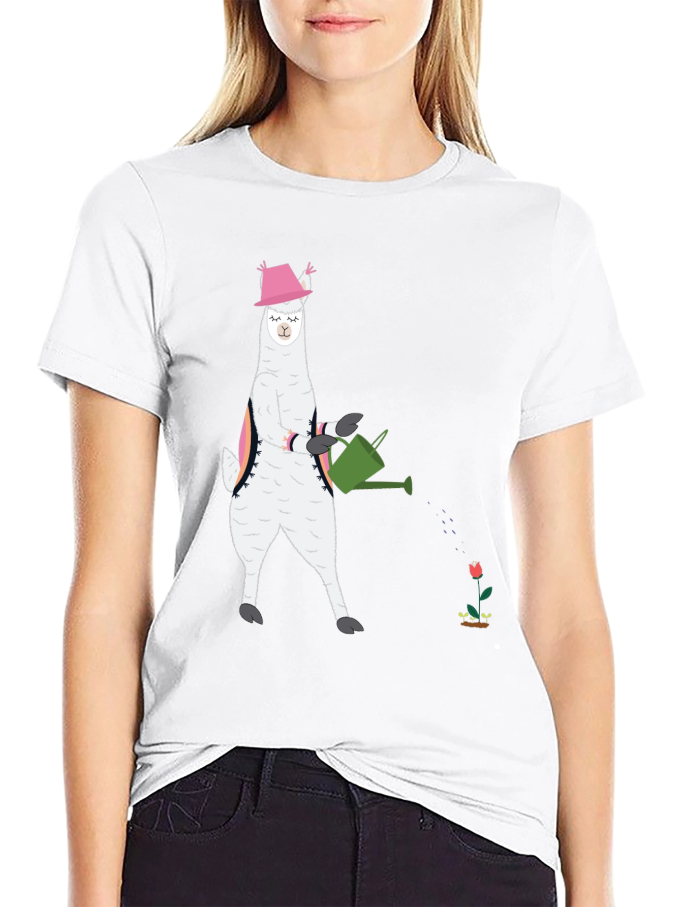 Llama Gardening T-Shirt - Cute Animal Tee