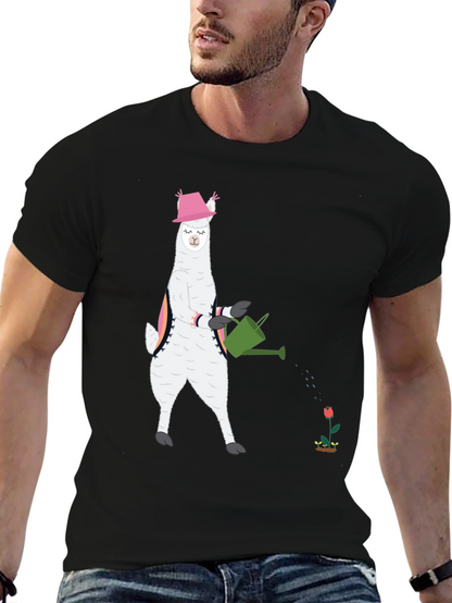 Llama Gardening T-Shirt - Cute Animal Tee