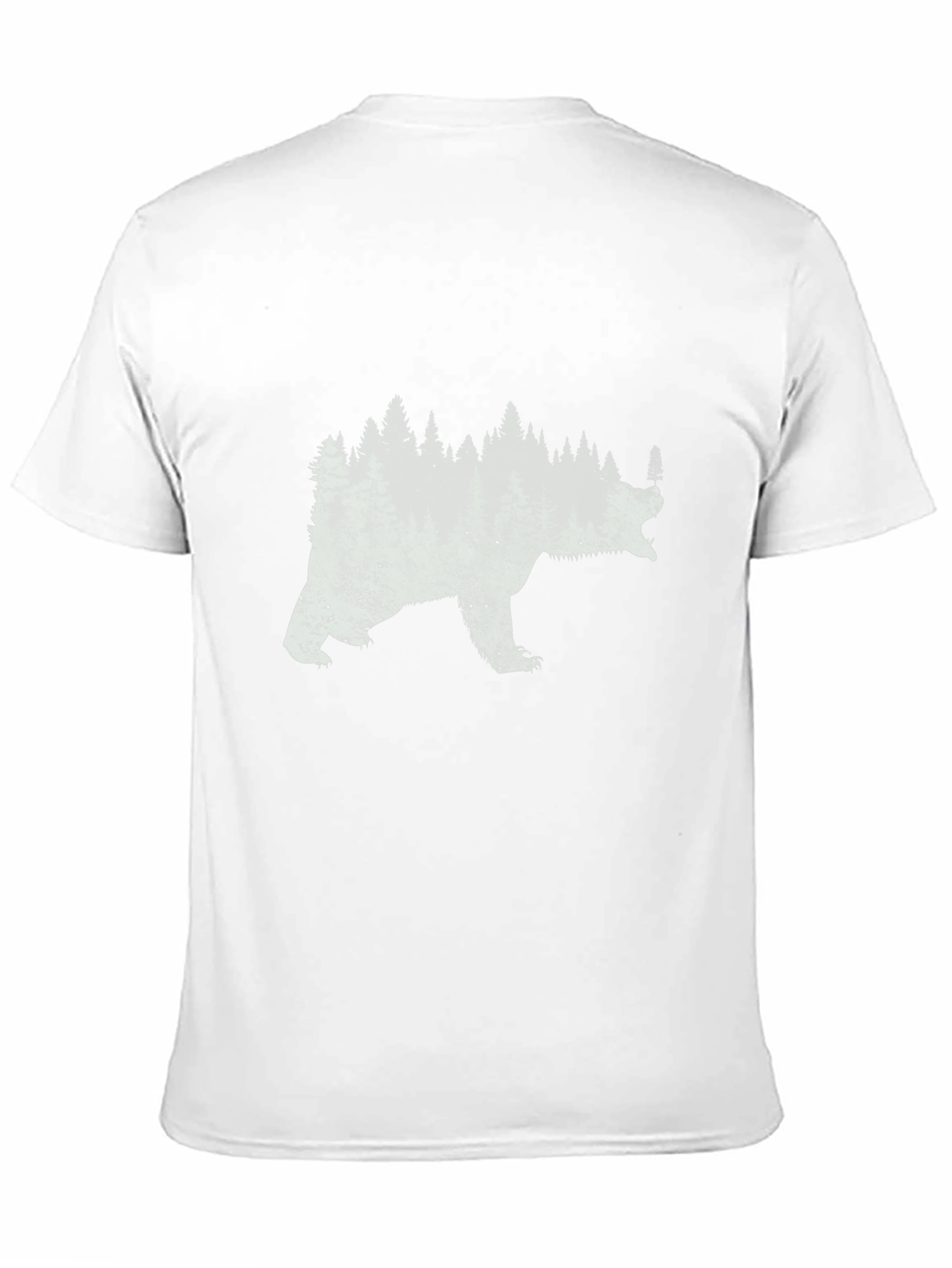Bear Forest Graphic Print Black T-Shirt