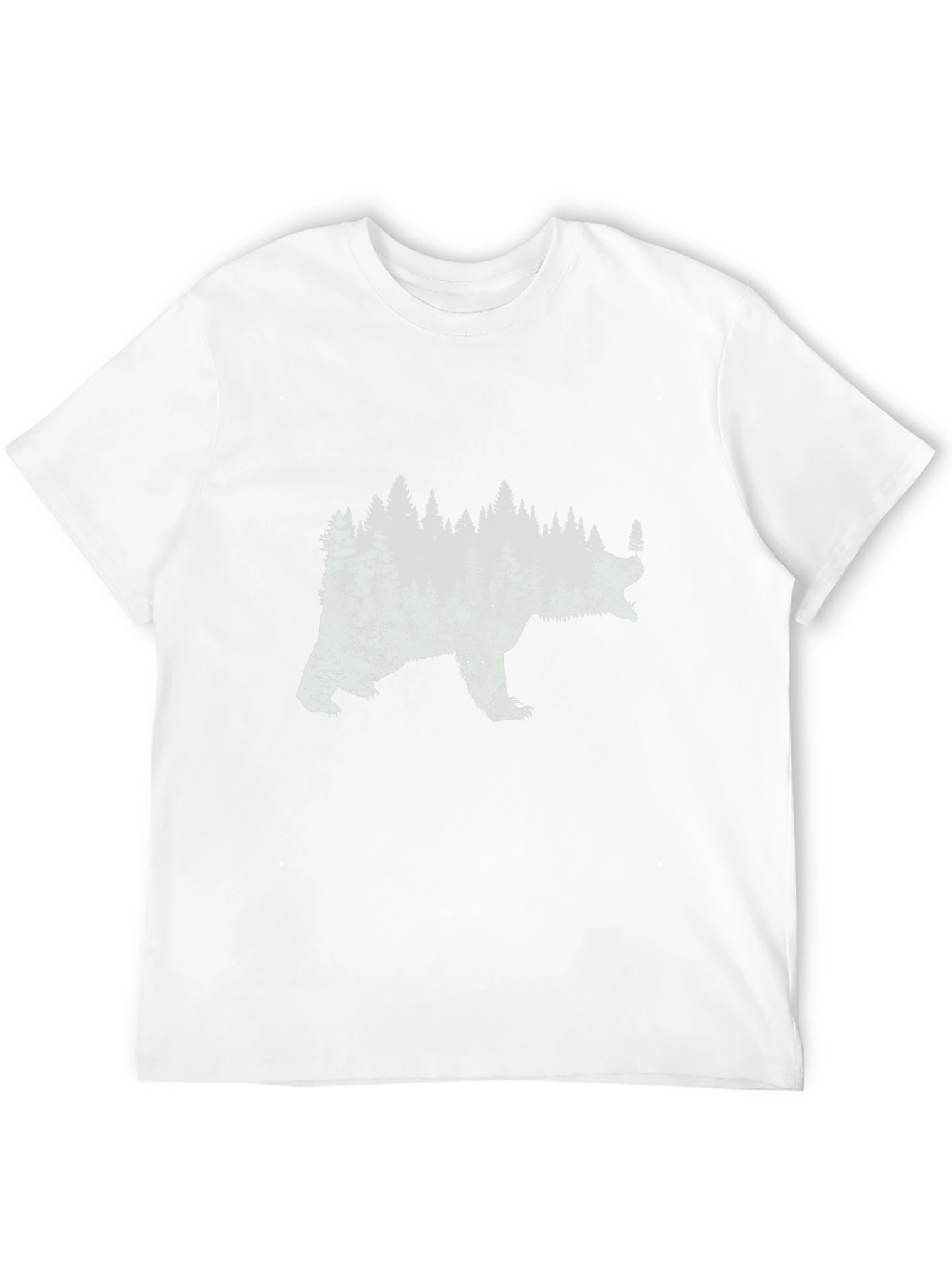 Bear Forest Graphic Print Black T-Shirt