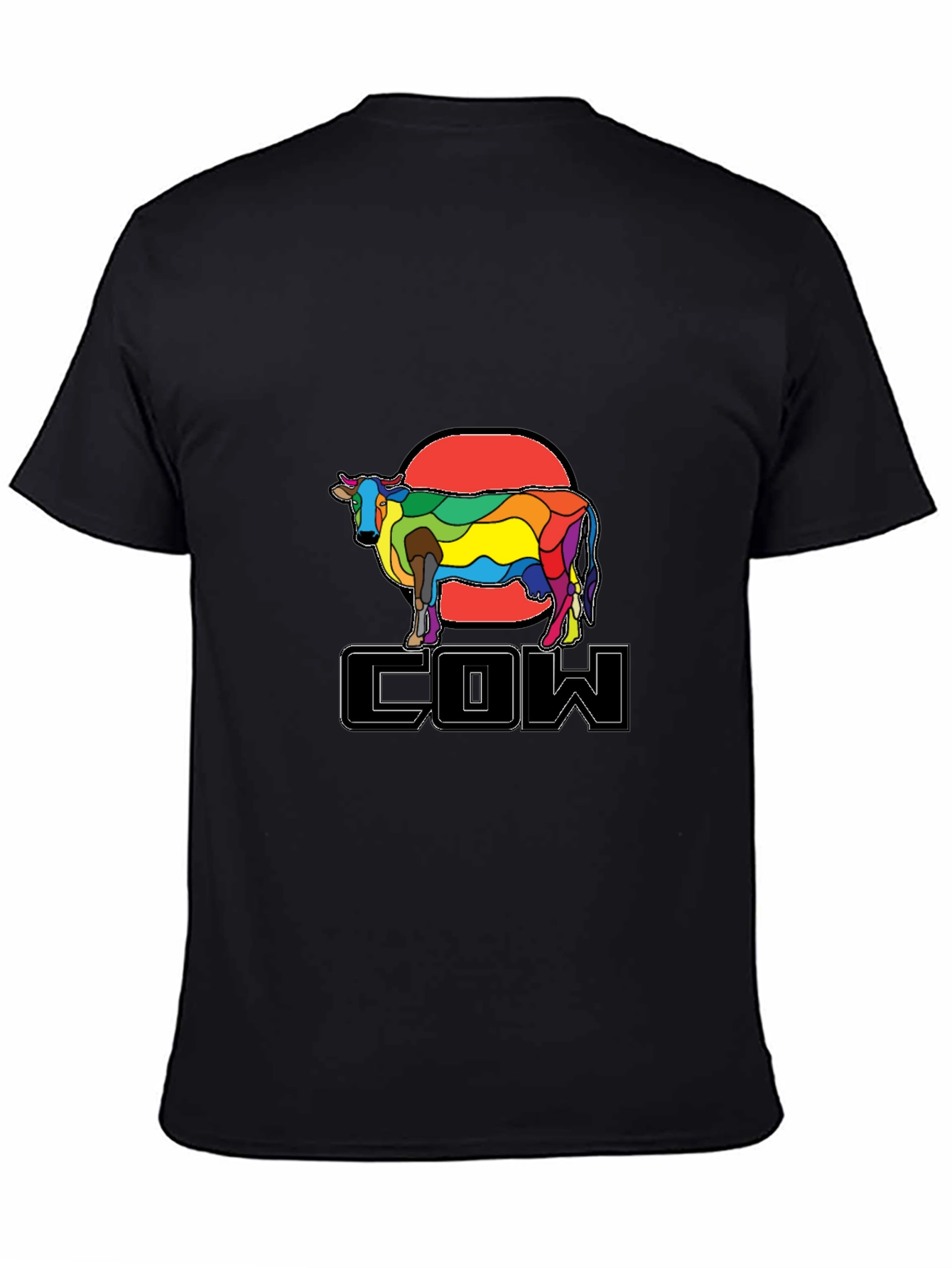 Colorful Cow Graphic T-Shirt