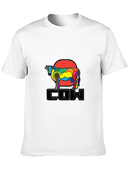 Colorful Cow Graphic T-Shirt