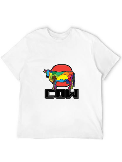 Colorful Cow Graphic T-Shirt
