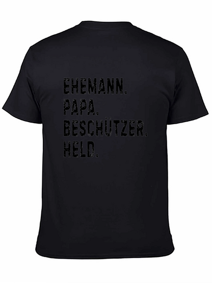 Husband Papa Protector Hero Mens T-Shirt