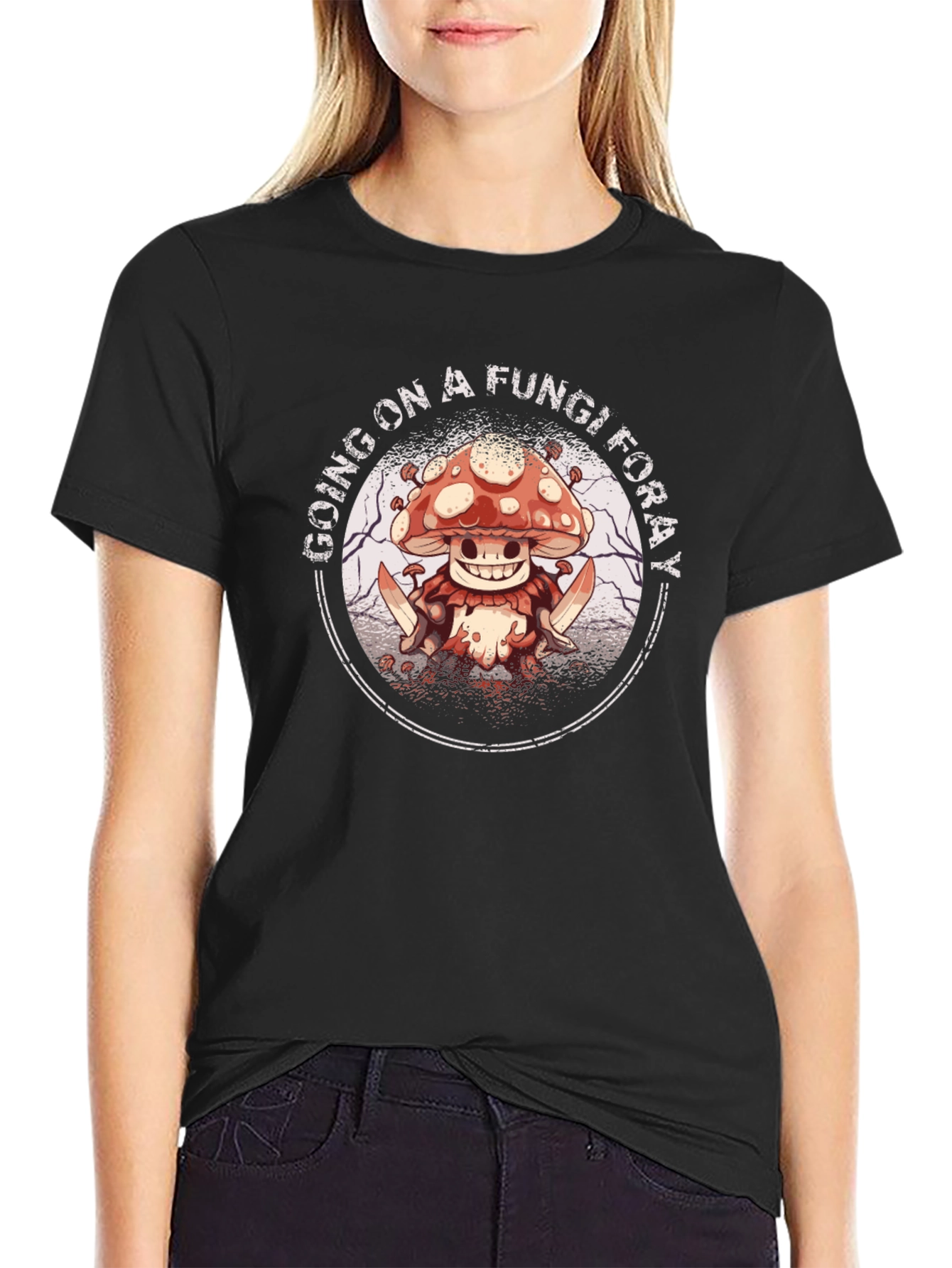 Fungi Foray Graphic Tee - Edgy Mushroom Design