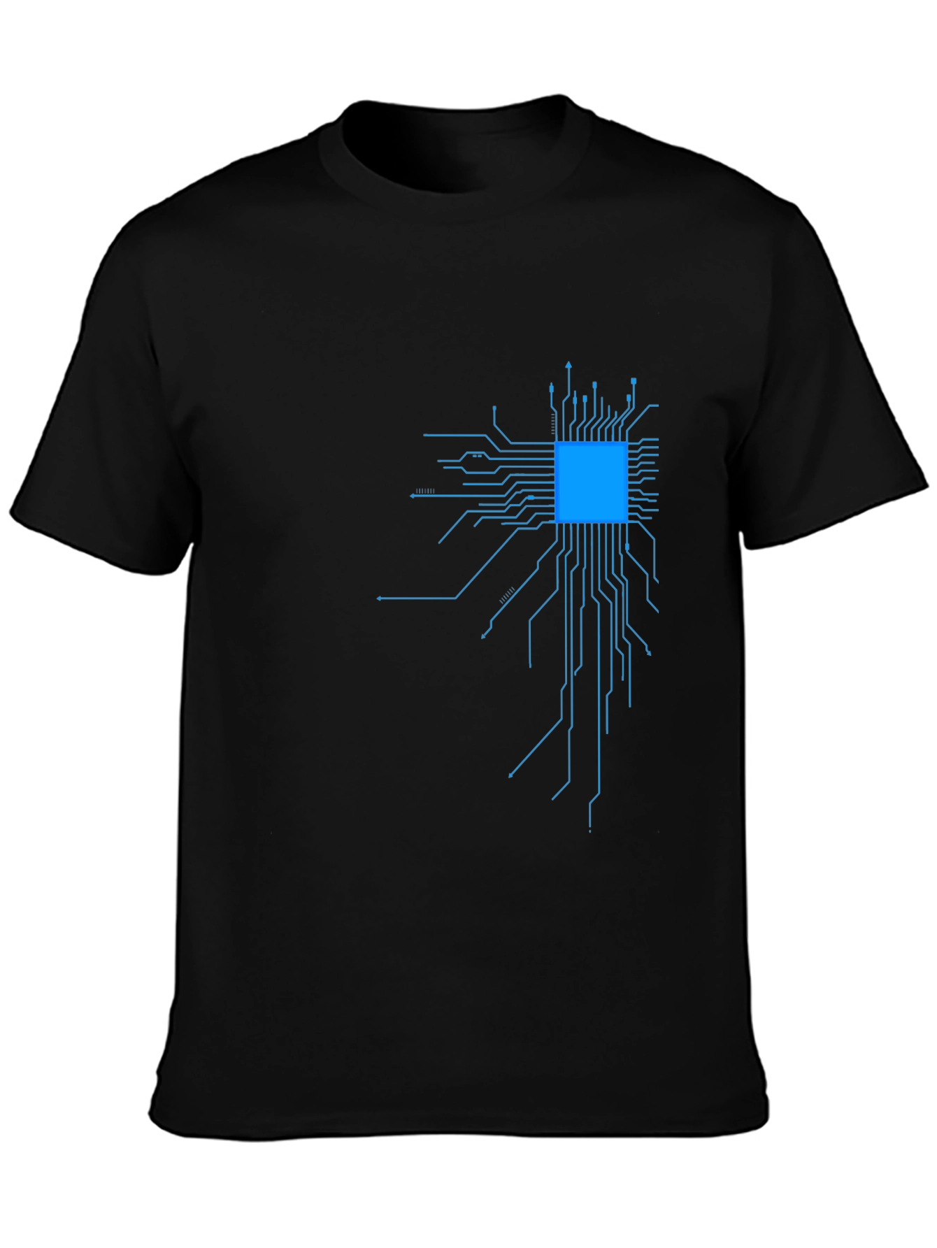 Circuit Board Graphic Tee - Black Cotton Blend