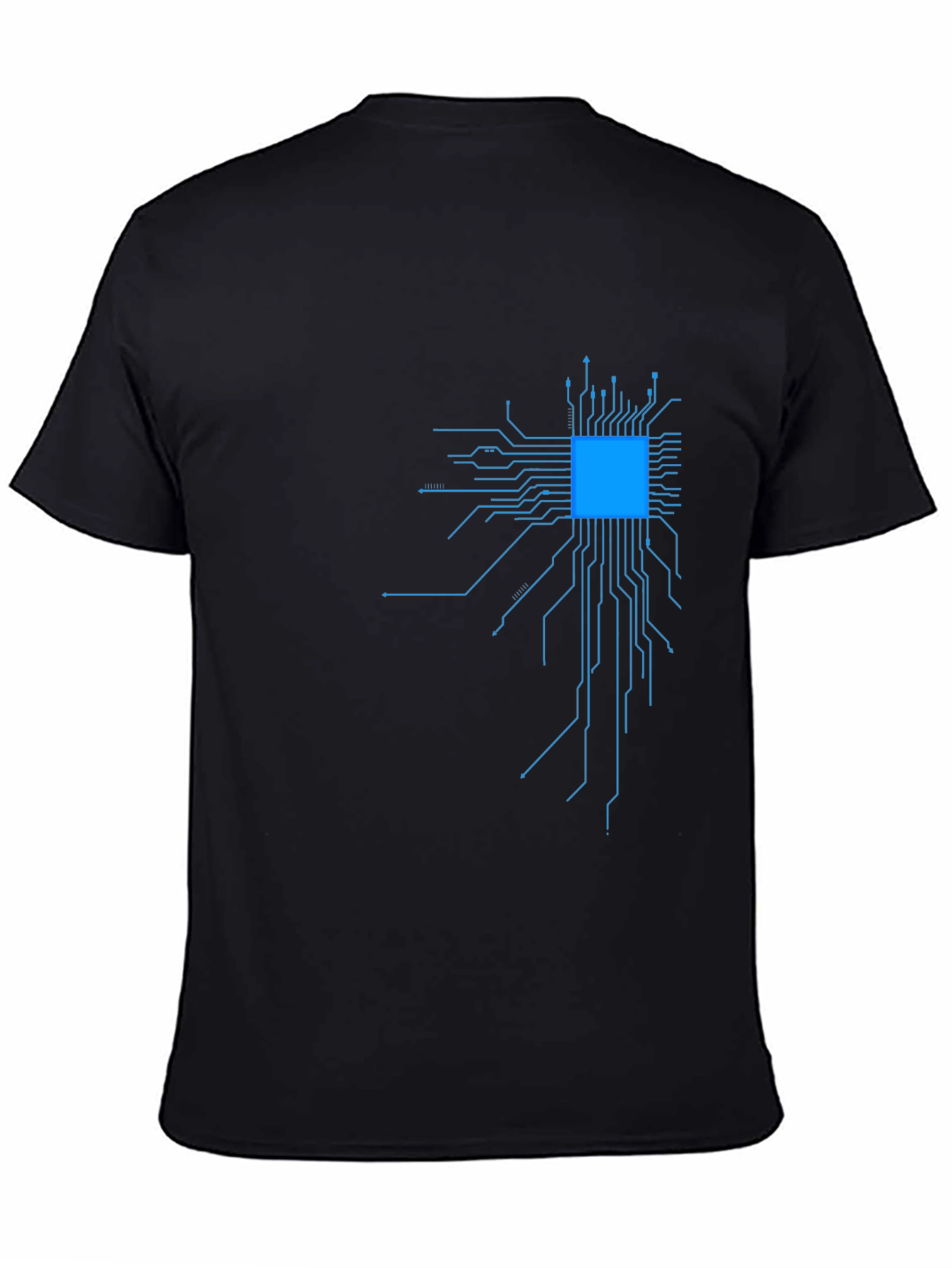 Circuit Board Graphic Tee - Black Cotton Blend