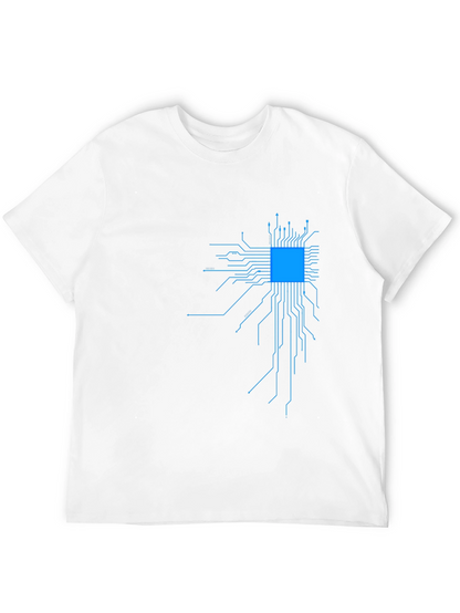 Circuit Board Graphic Tee - Black Cotton Blend