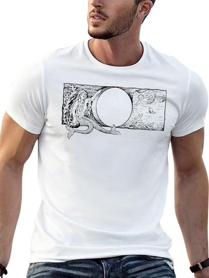 Black T-Shirt with Mermaid Graphic Tee