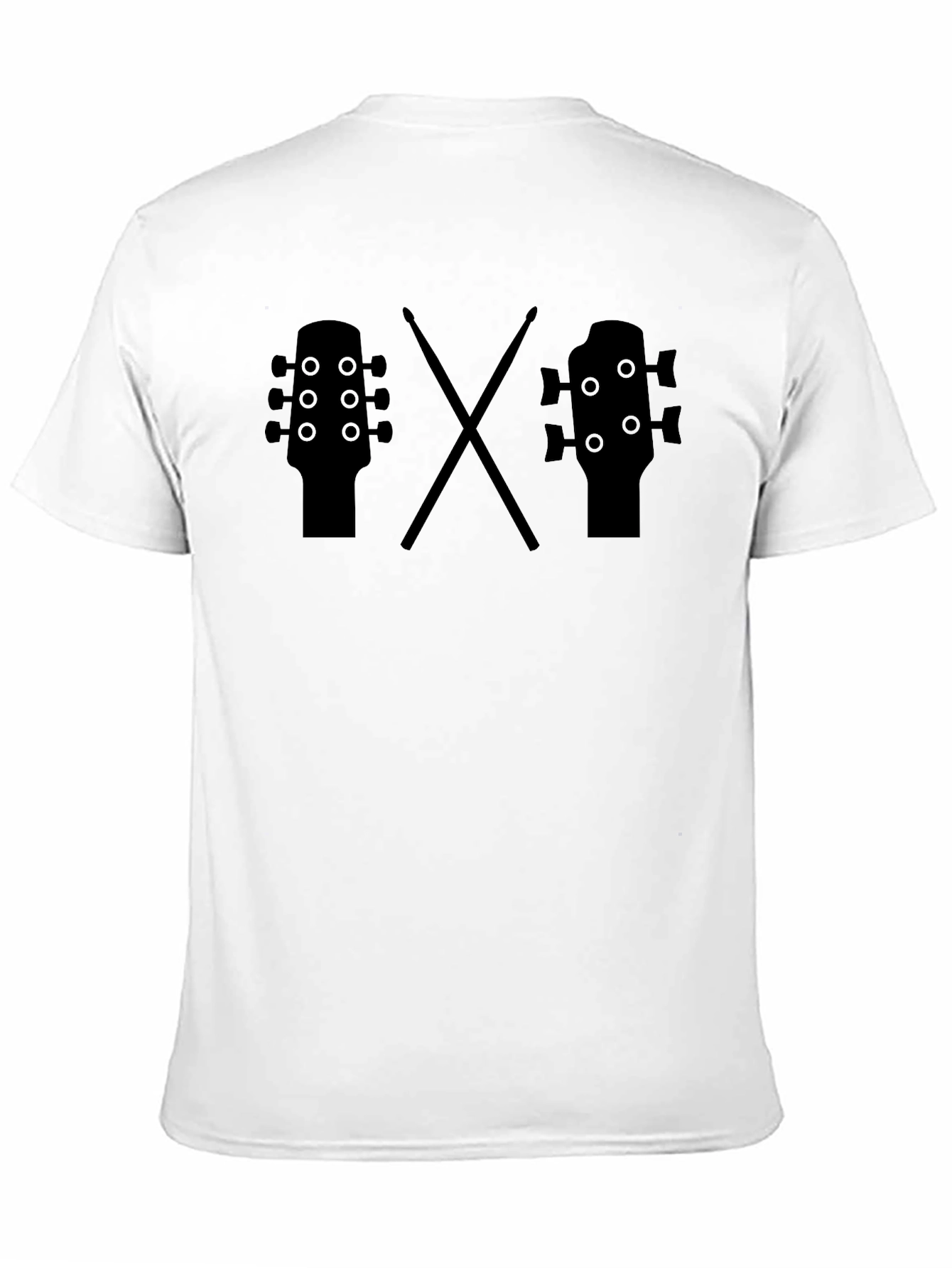 Guitar & Drums Tee - Musician Black T-Shirt
