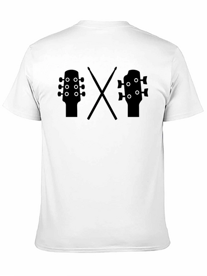 Guitar & Drums Tee - Musician Black T-Shirt