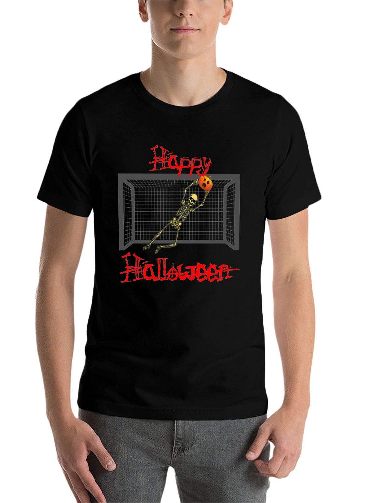 Happy Halloween Skeleton Goalie T-Shirt