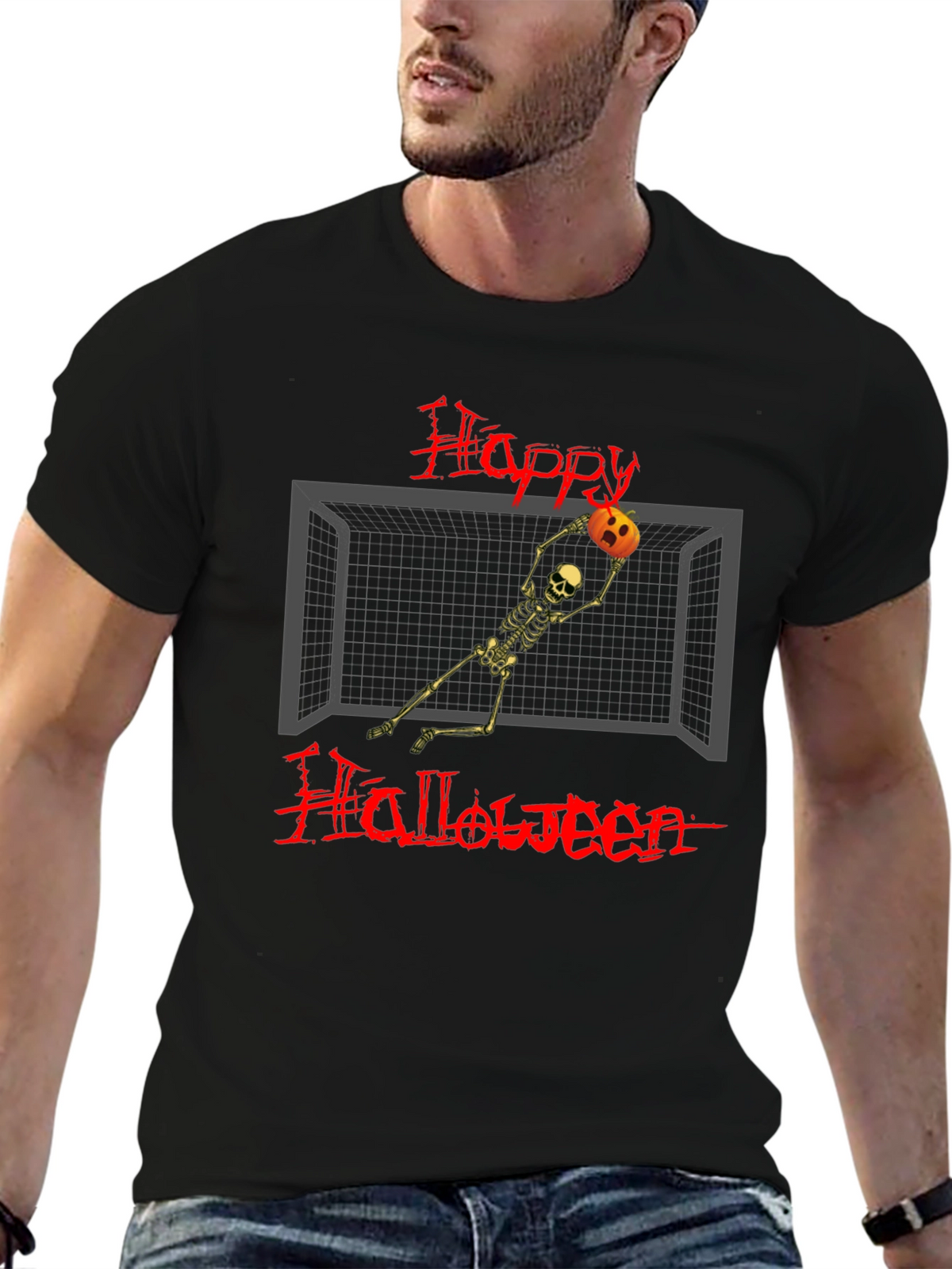 Happy Halloween Skeleton Goalie T-Shirt