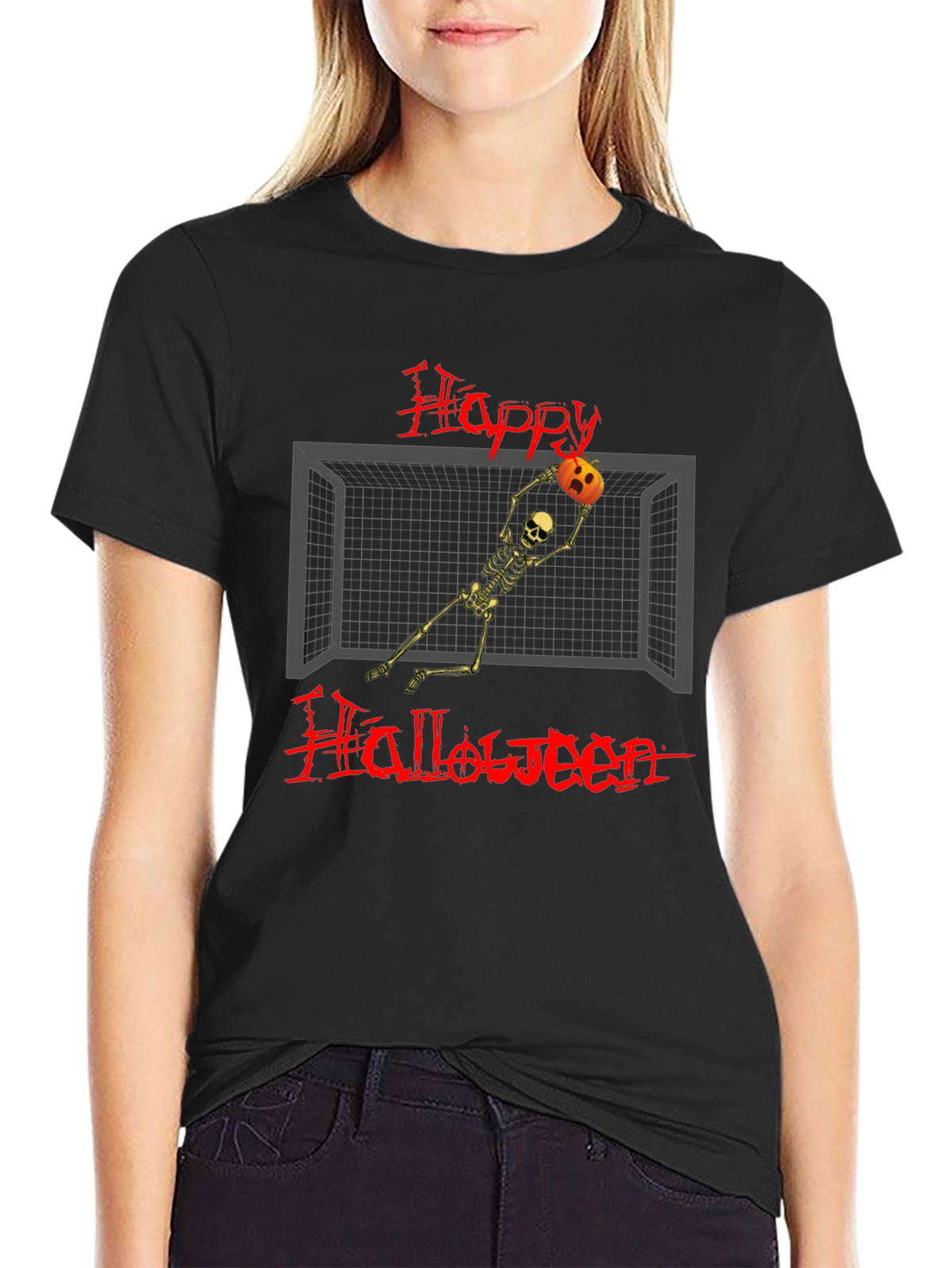 Happy Halloween Skeleton Goalie T-Shirt