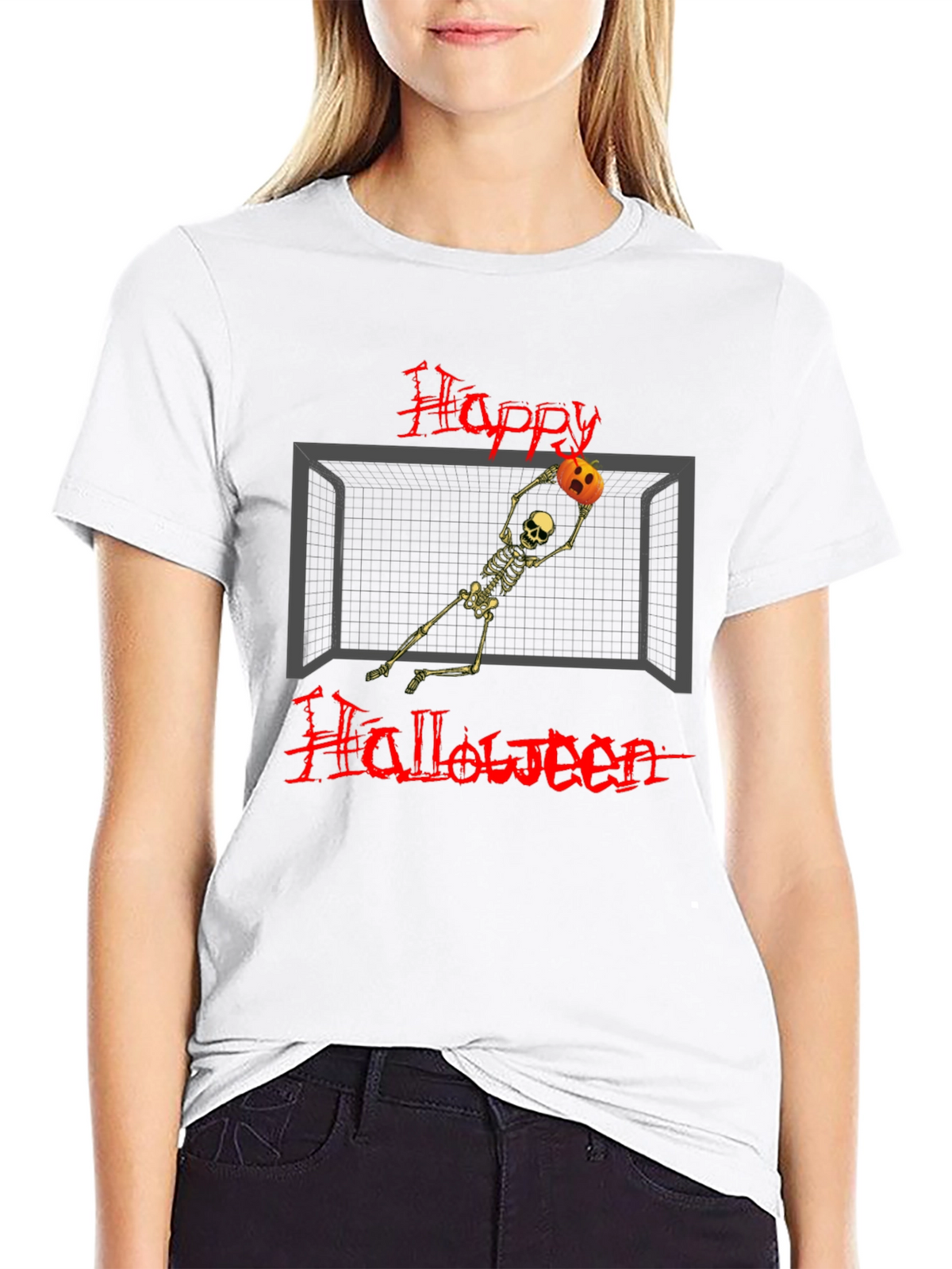 Happy Halloween Skeleton Goalie T-Shirt