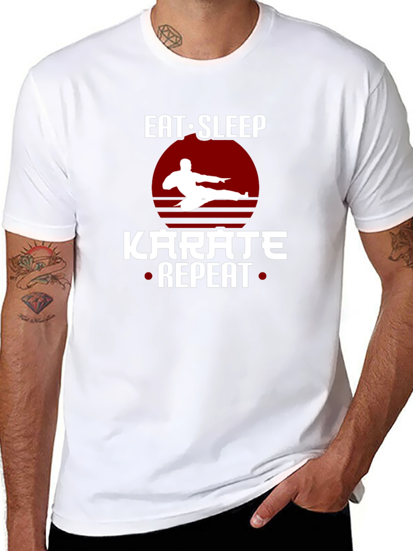 Eat Sleep Karate Repeat T-Shirt Martial Arts Tee