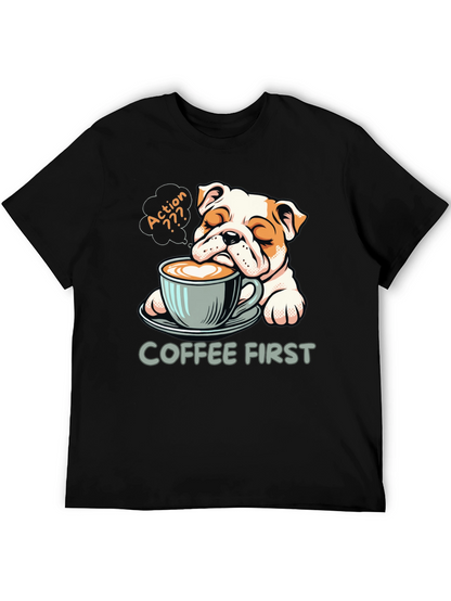 Coffee First Bulldog Tee - Relaxed Fit