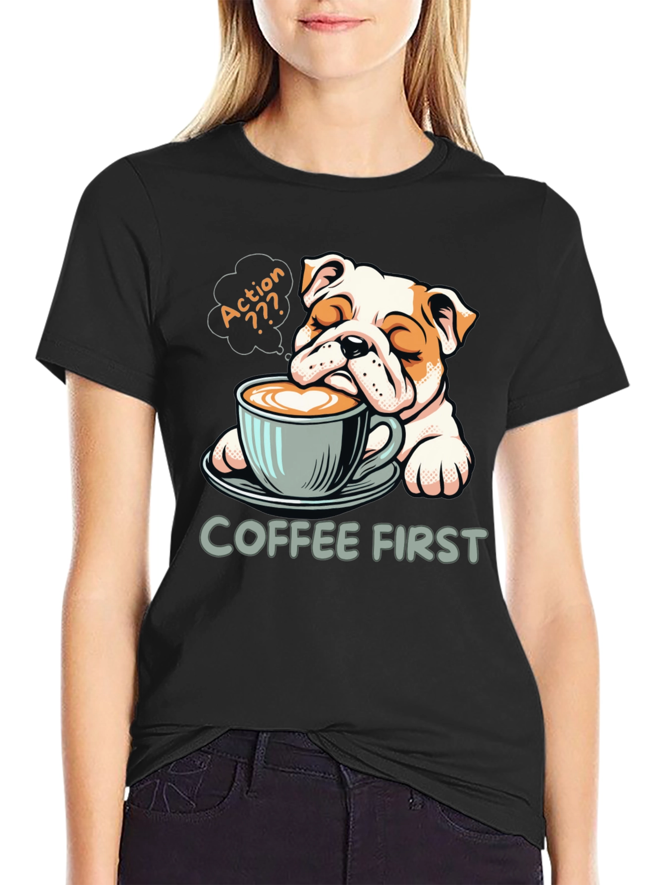Coffee First Bulldog Tee - Relaxed Fit
