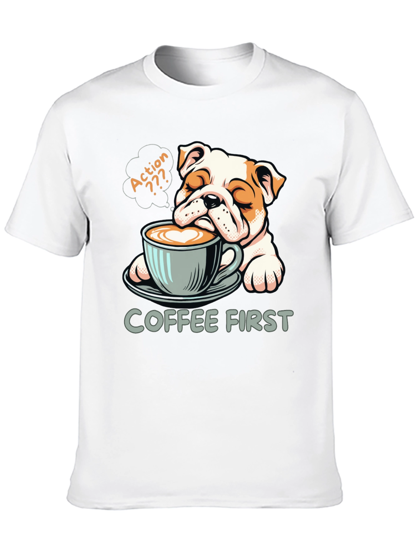 Coffee First Bulldog Tee - Relaxed Fit
