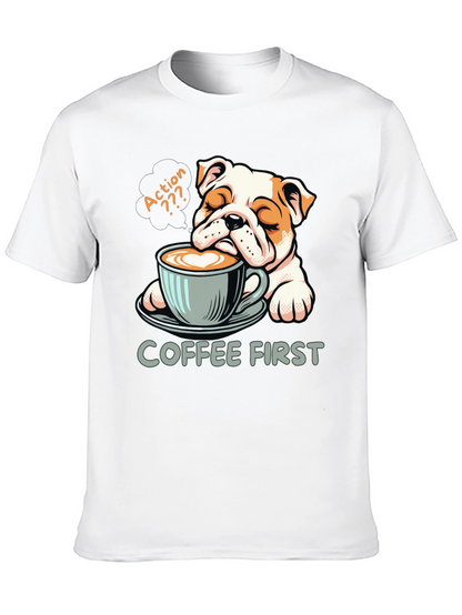 Coffee First Bulldog Tee - Relaxed Fit