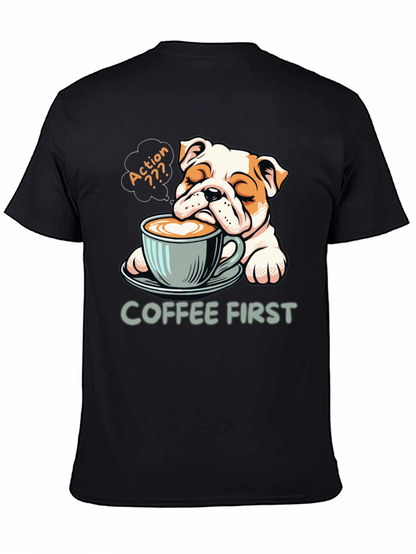 Coffee First Bulldog Tee - Relaxed Fit