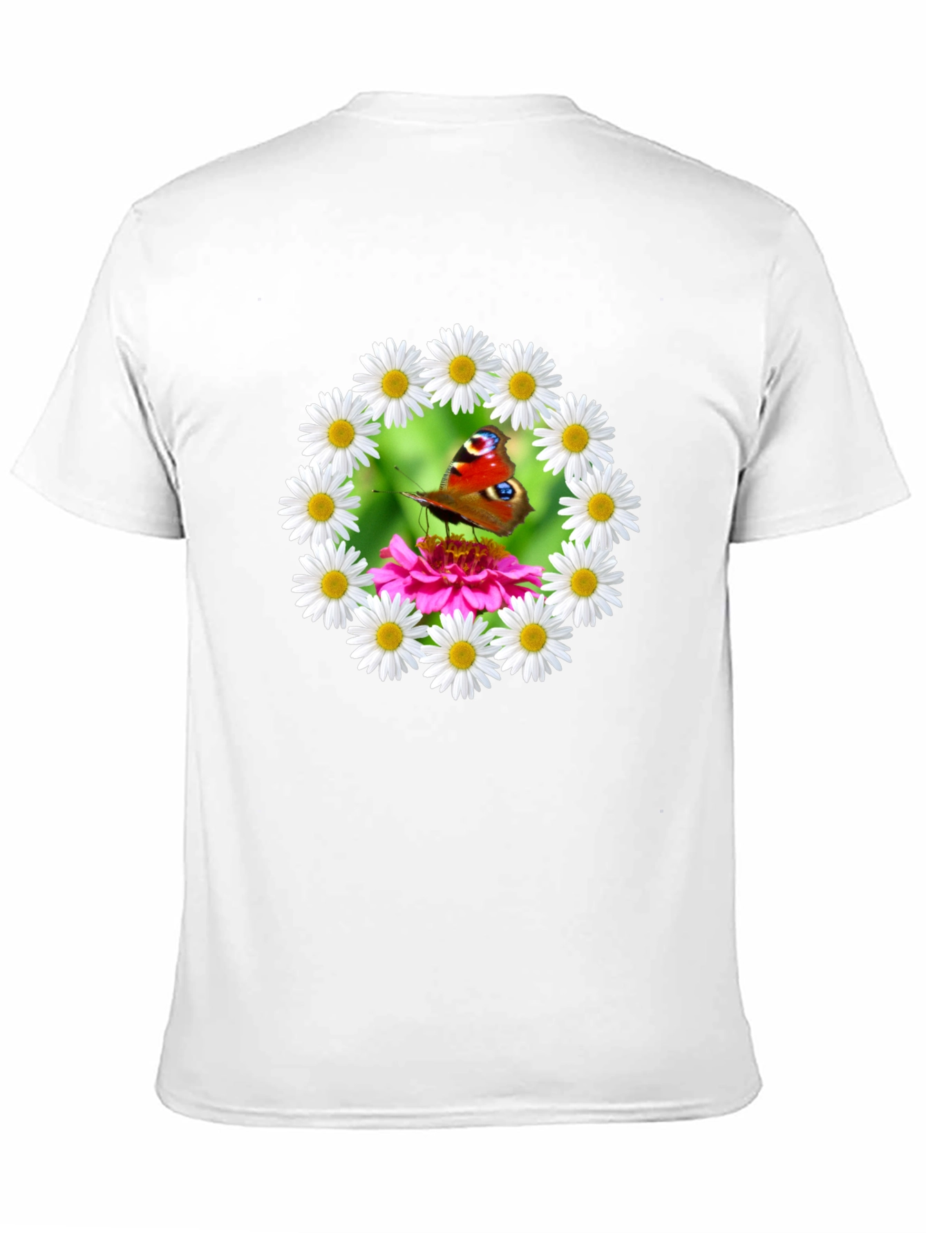 Butterfly & Daisy Wreath Graphic T-Shirt