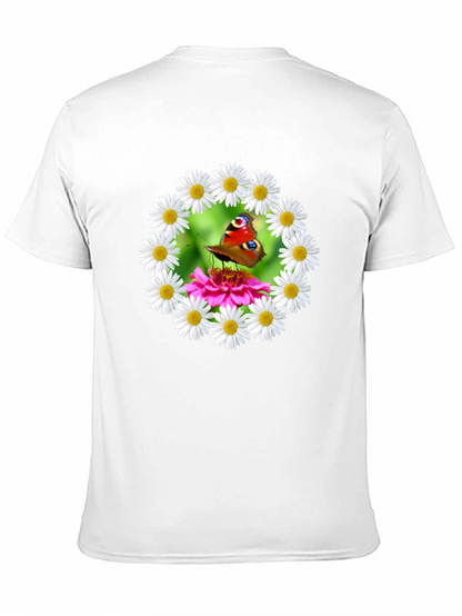 Butterfly & Daisy Wreath Graphic T-Shirt