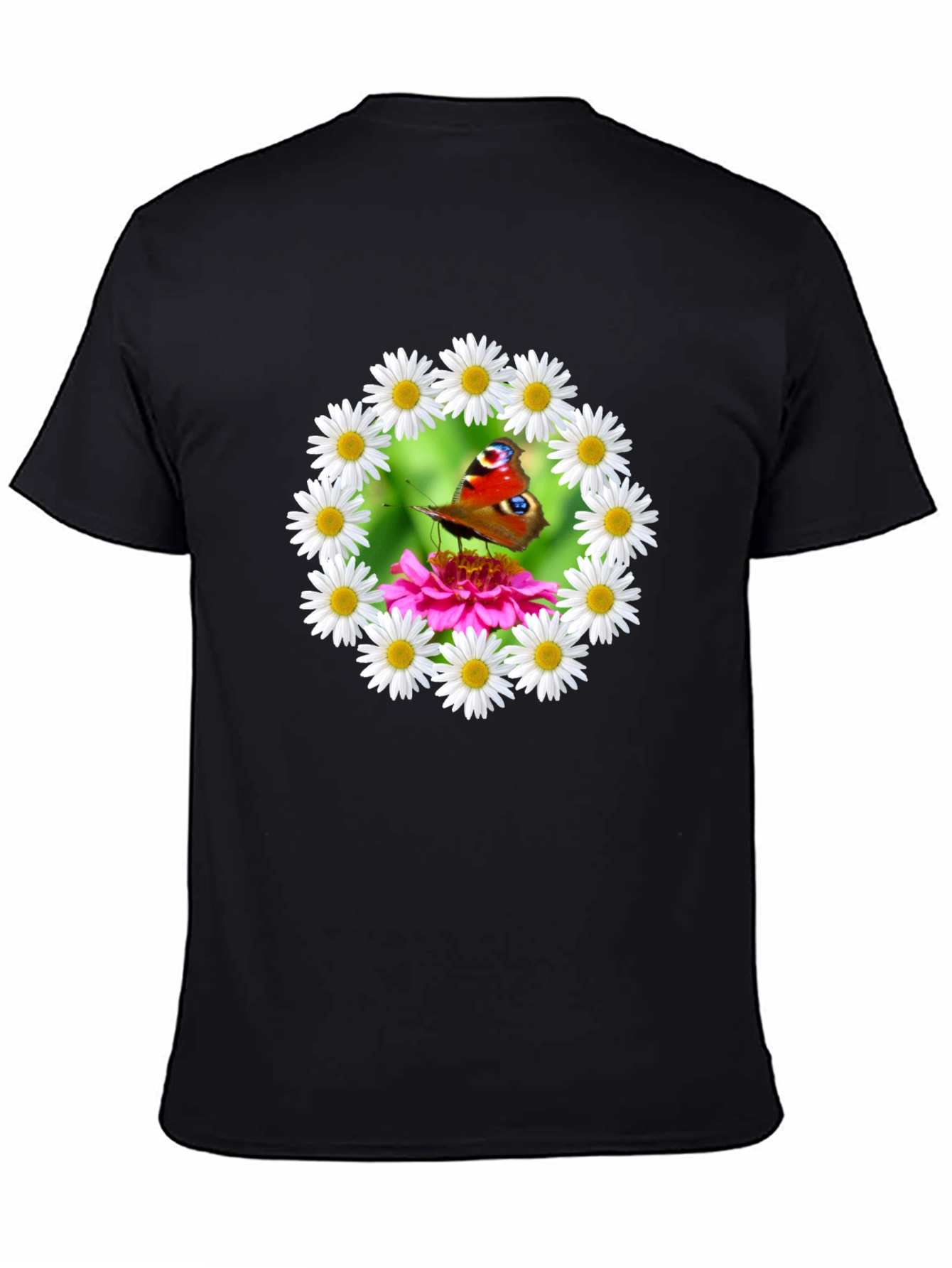 Butterfly & Daisy Wreath Graphic T-Shirt