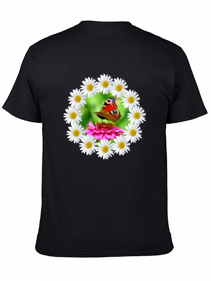 Butterfly & Daisy Wreath Graphic T-Shirt
