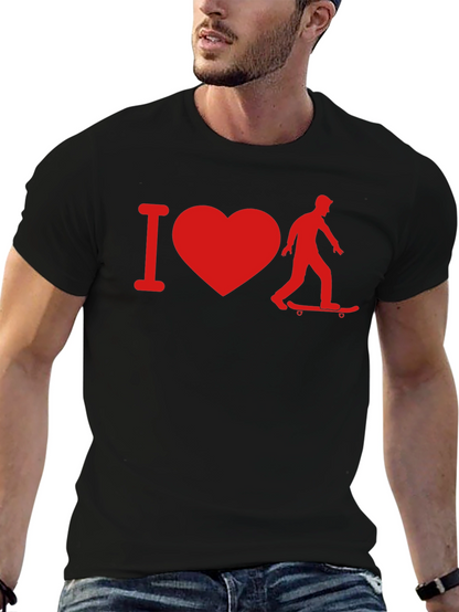 I Heart Skateboarding T-Shirt - Black