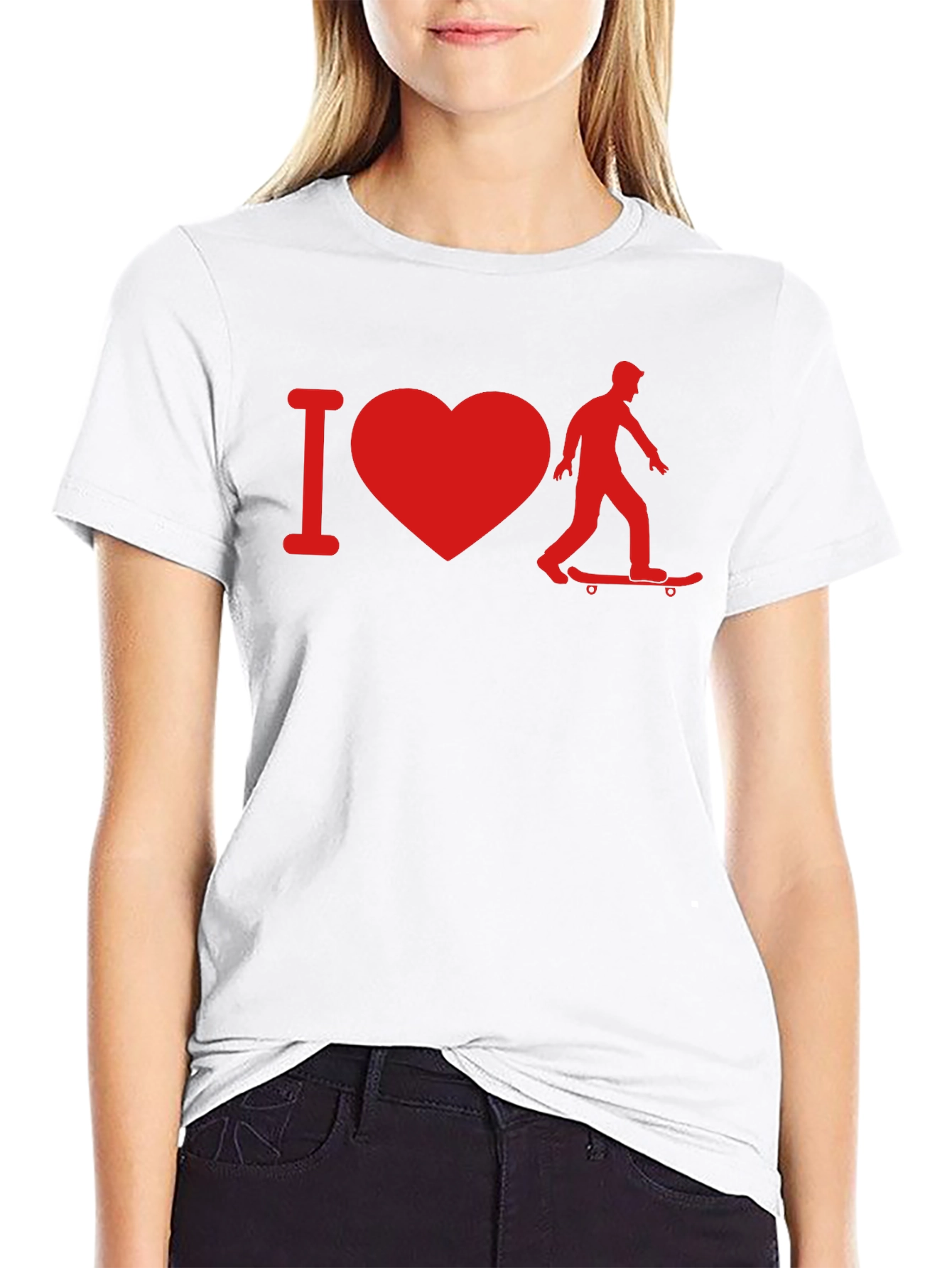 I Heart Skateboarding T-Shirt - Black