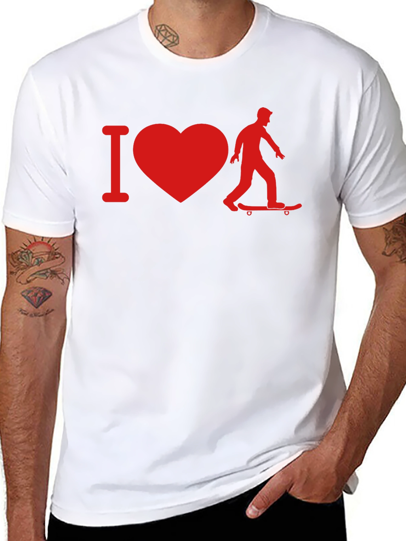 I Heart Skateboarding T-Shirt - Black