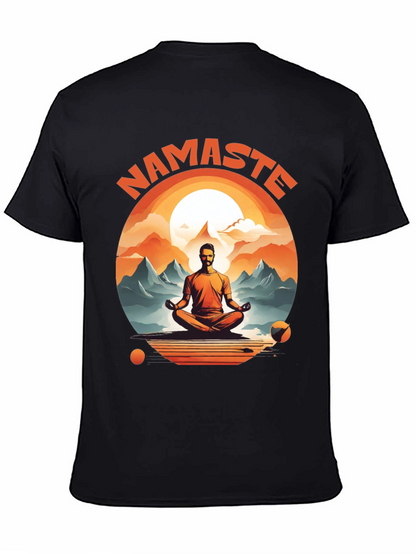Namaste Yoga T-Shirt - Meditating Man Design