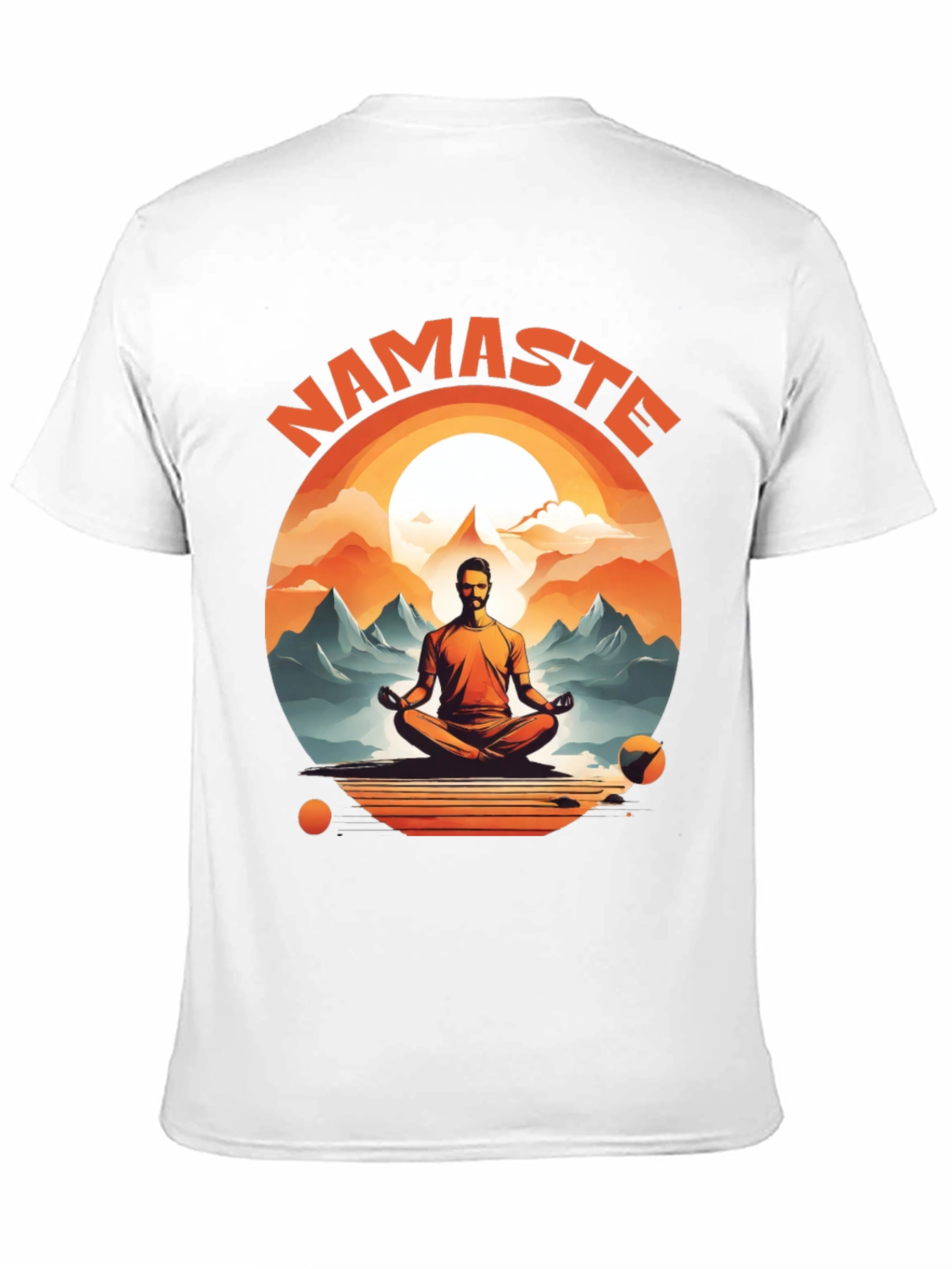 Namaste Yoga T-Shirt - Meditating Man Design