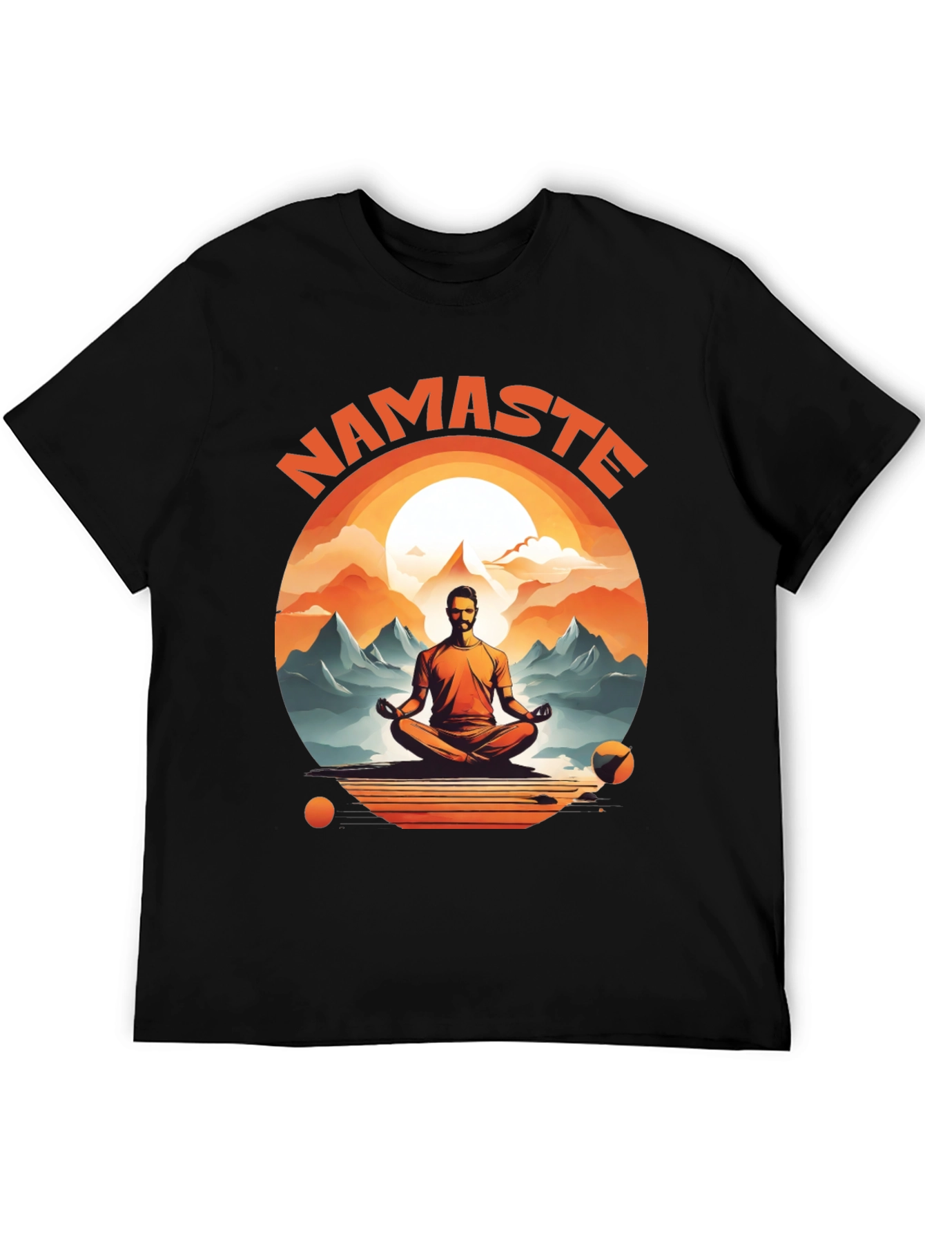 Namaste Yoga T-Shirt - Meditating Man Design
