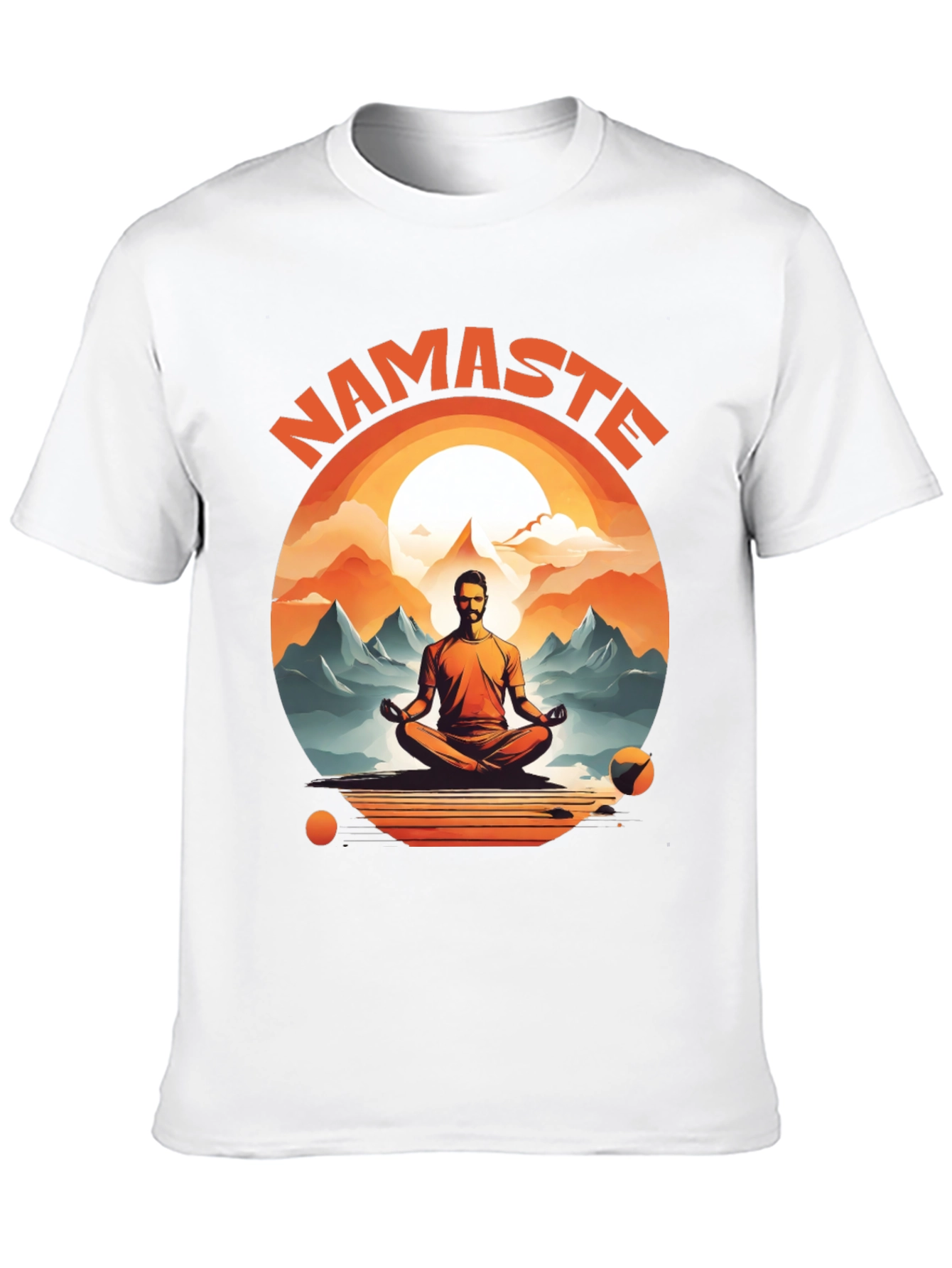 Namaste Yoga T-Shirt - Meditating Man Design