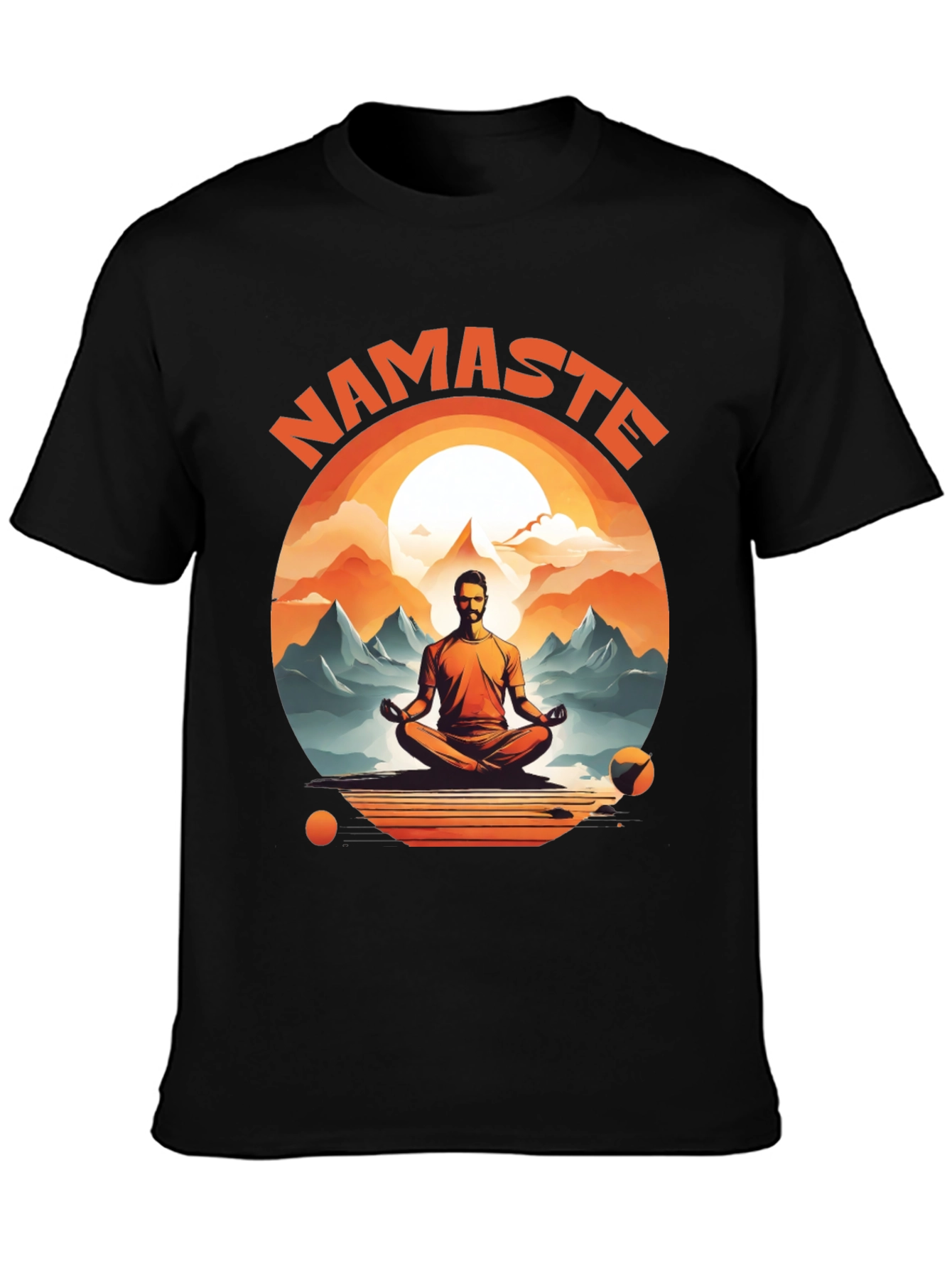 Namaste Yoga T-Shirt - Meditating Man Design