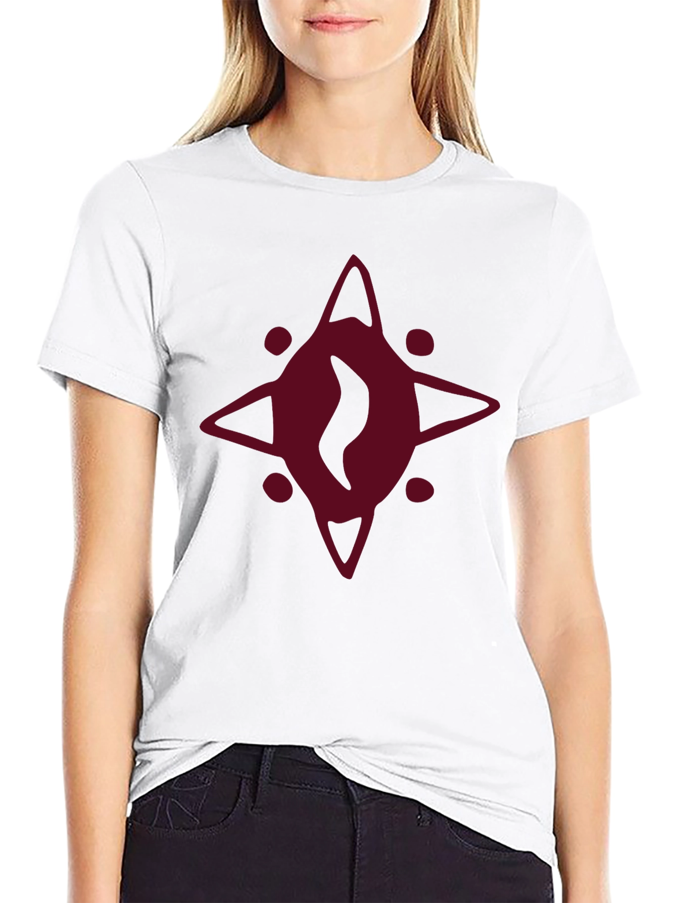 Burgundy Eye Graphic Black T-Shirt