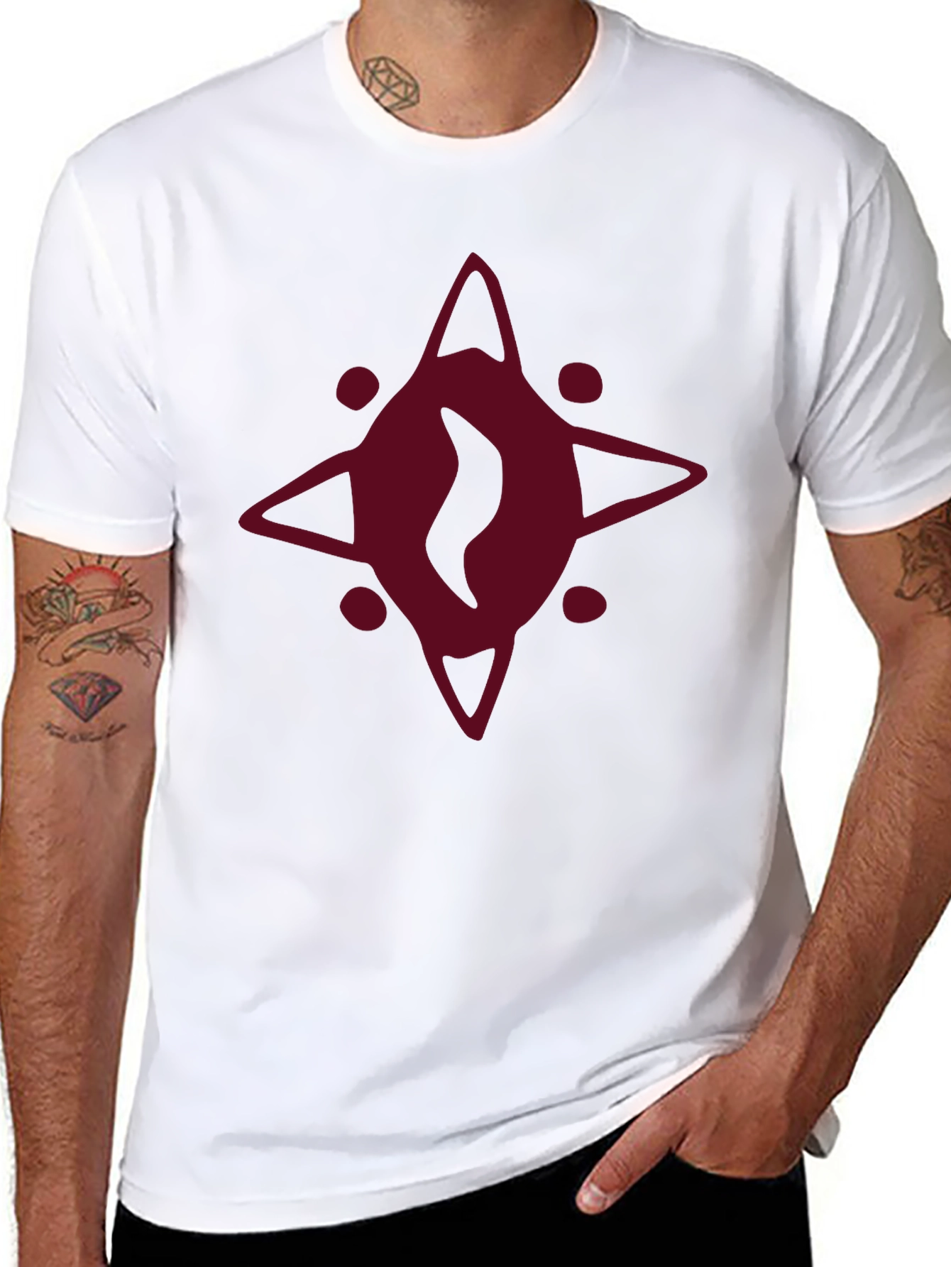 Burgundy Eye Graphic Black T-Shirt