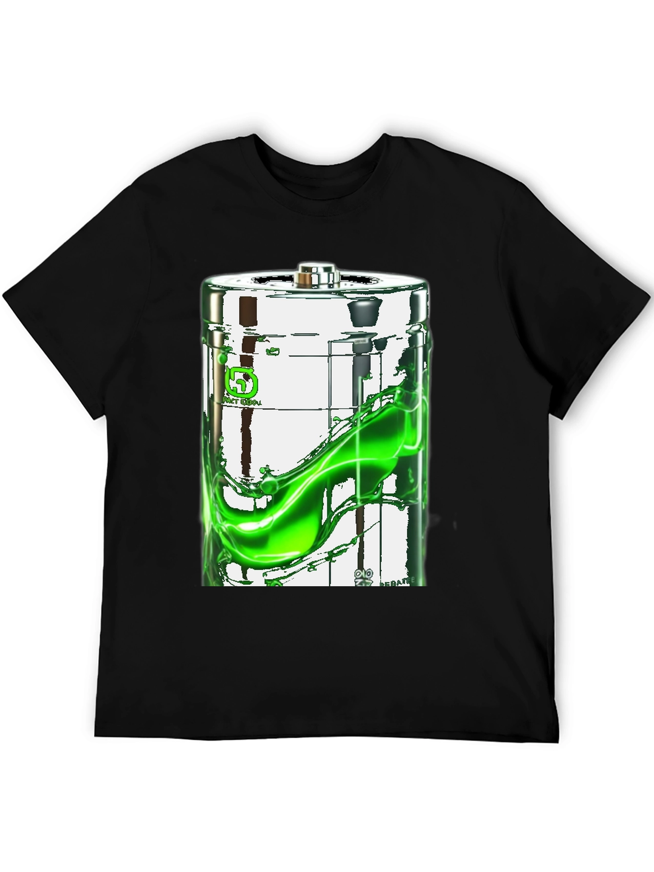 Battery Graphic Print Black T-Shirt