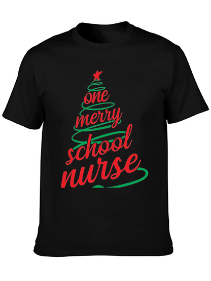 Merry School Nurse Christmas T-Shirt