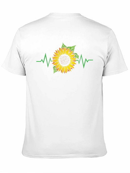 Sunflower Heartbeat Black T-Shirt