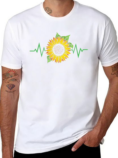 Sunflower Heartbeat Black T-Shirt