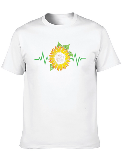 Sunflower Heartbeat Black T-Shirt