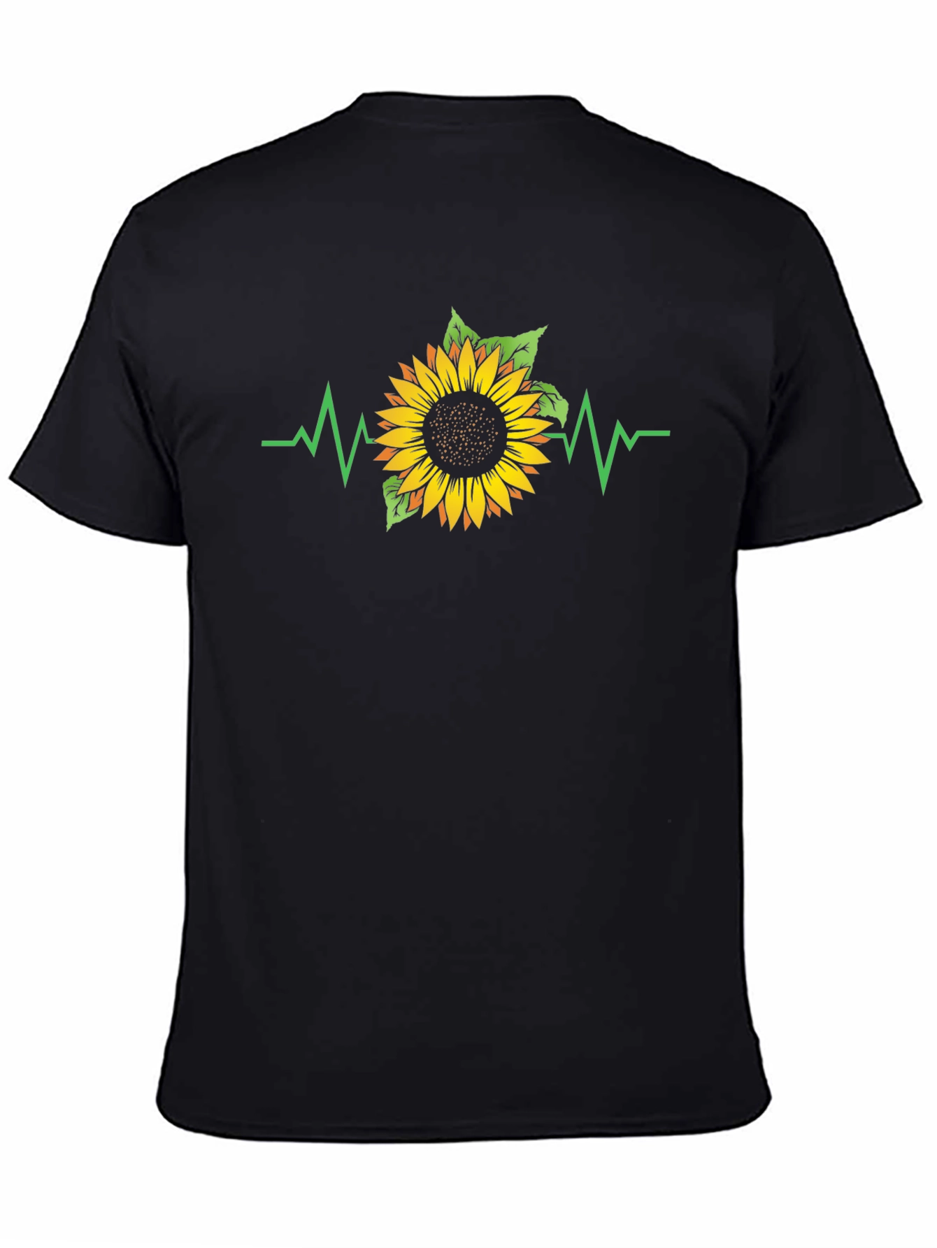 Sunflower Heartbeat Black T-Shirt