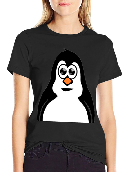 Penguin Graphic Tee - Black Cotton T-Shirt