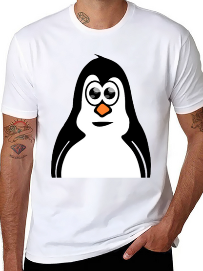 Penguin Graphic Tee - Black Cotton T-Shirt