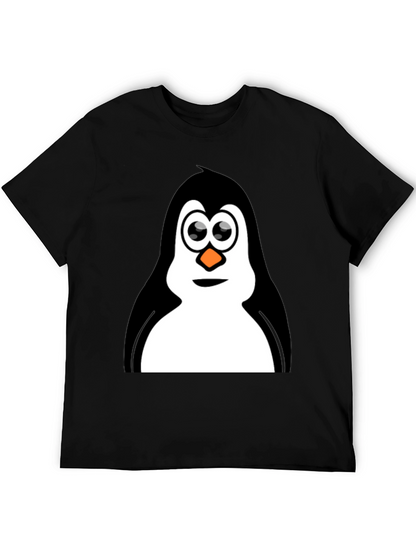 Penguin Graphic Tee - Black Cotton T-Shirt